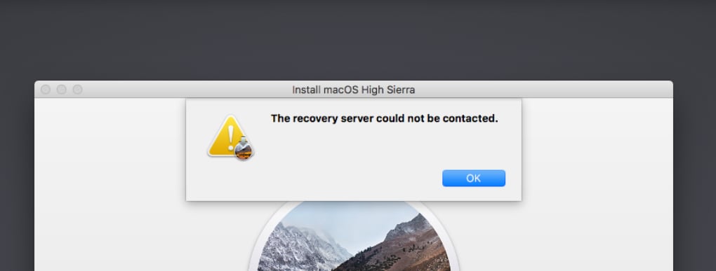 A common macOS installer error notifying you that the recovery server could not be contacted