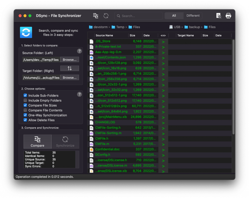 DSync is a graphical rsync alternative