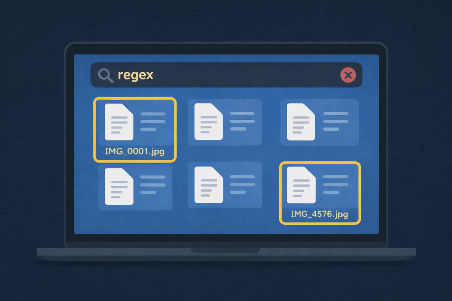 Find files regex mac
