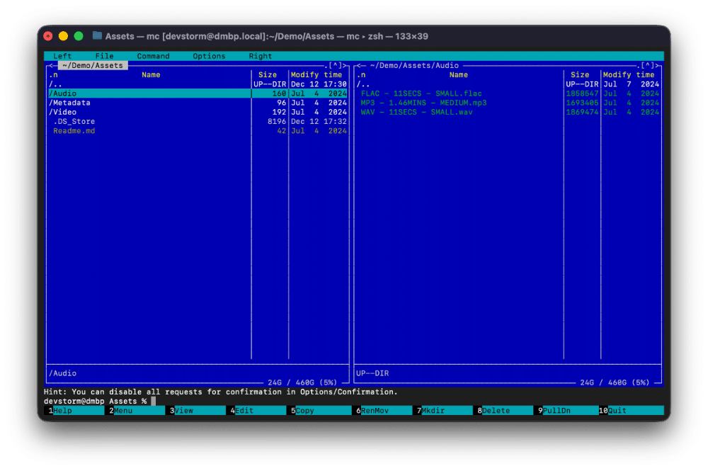 Lynx like navigation mac terminal
