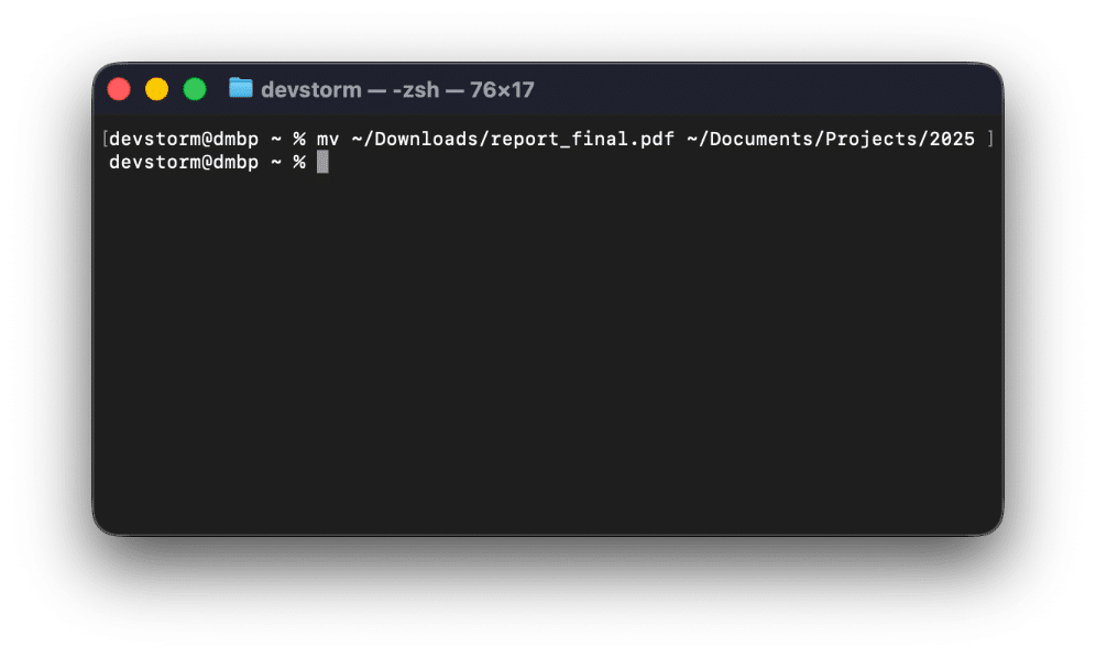 Command line file move operation